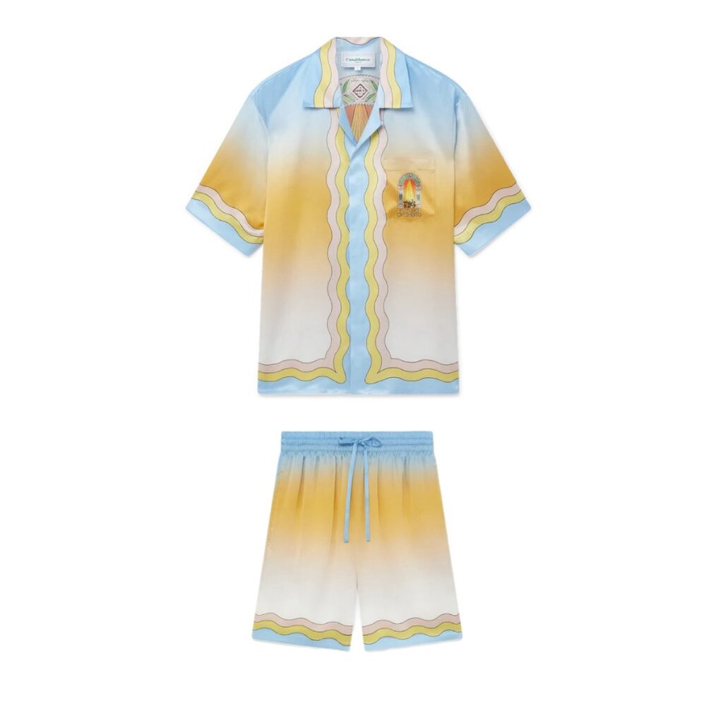 CASABLANCA FUTURO OPTIMISTO SHIRT AND SHORTS SET